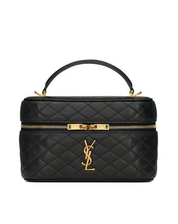 Saint Laurent Gaby Mini Vanity Bag In Lambskin Black