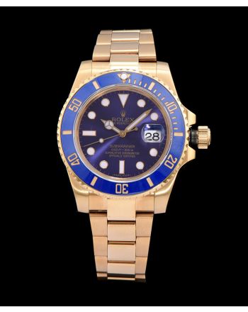 Rolex Gold Submariner Watch Blue