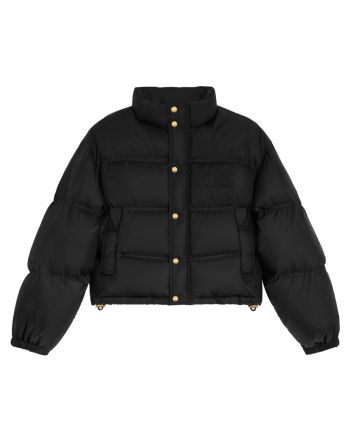 Celine Women's Cropped Triomphe Down Jacket Black