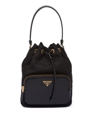 Prada Re-Nylon And Brushed Leather Bag 1BH038 Black