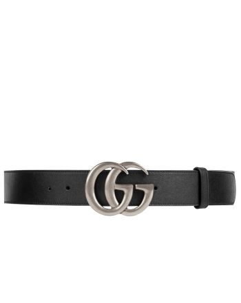 Gucci  Leather belt with double G buckle Black