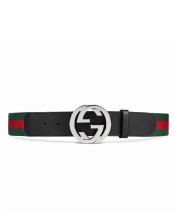 Gucci Unisex Web belt with G buckle 411924 Black